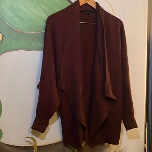 Burgundy Knit Long Cardigan